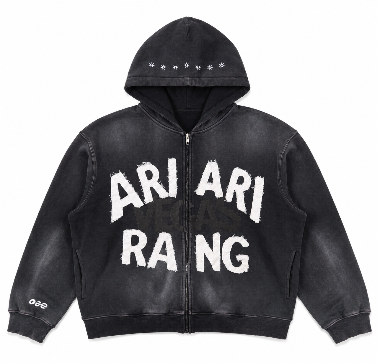 Acid Wash Zip Hoodie