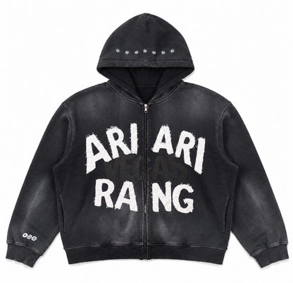 Acid Wash Zip Hoodie