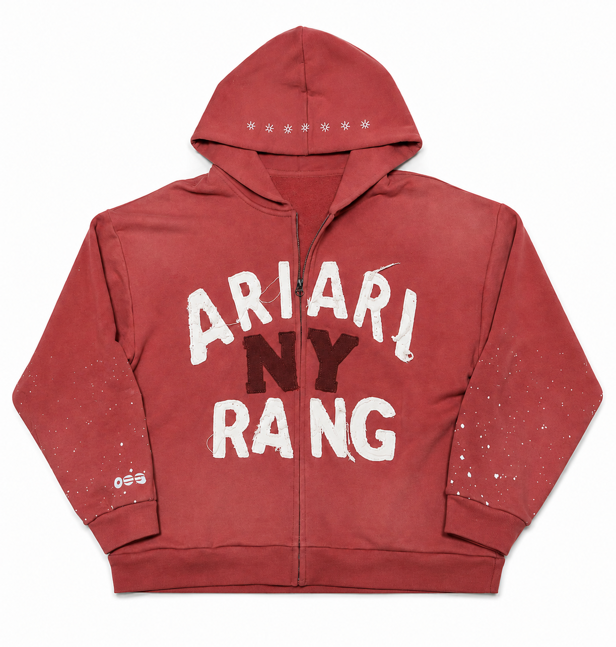 Acid Wash Zip Hoodie